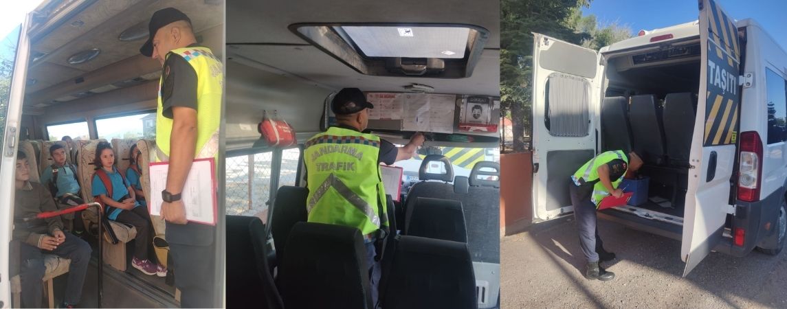 JANDARMA, OKUL SERVİSİ DENETİMİNE BAŞLADI